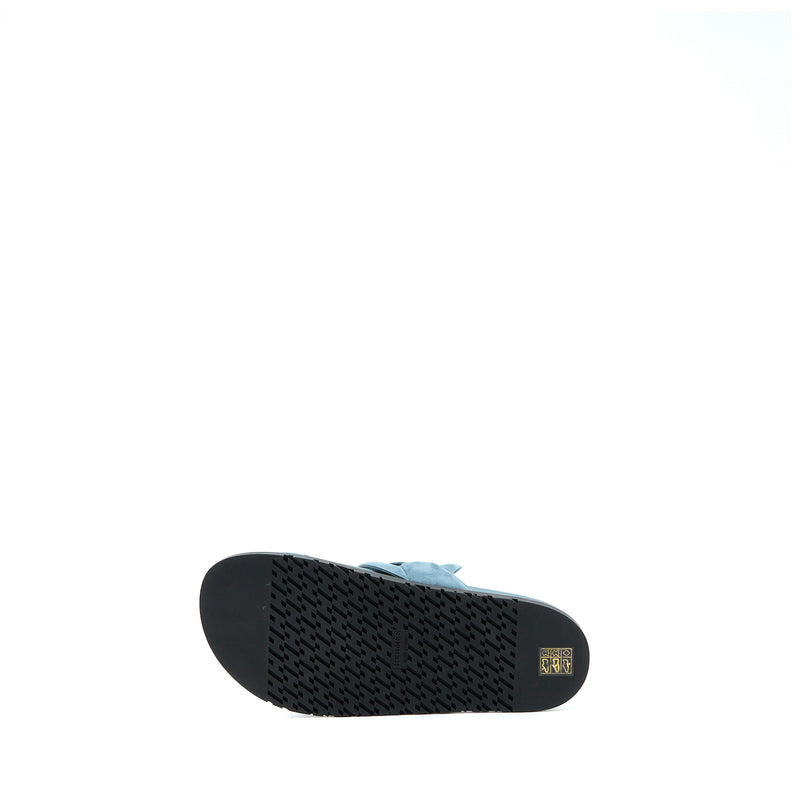 Hermes Size 39.5 Extra Sandals Chèvre Velours Blue Pinede