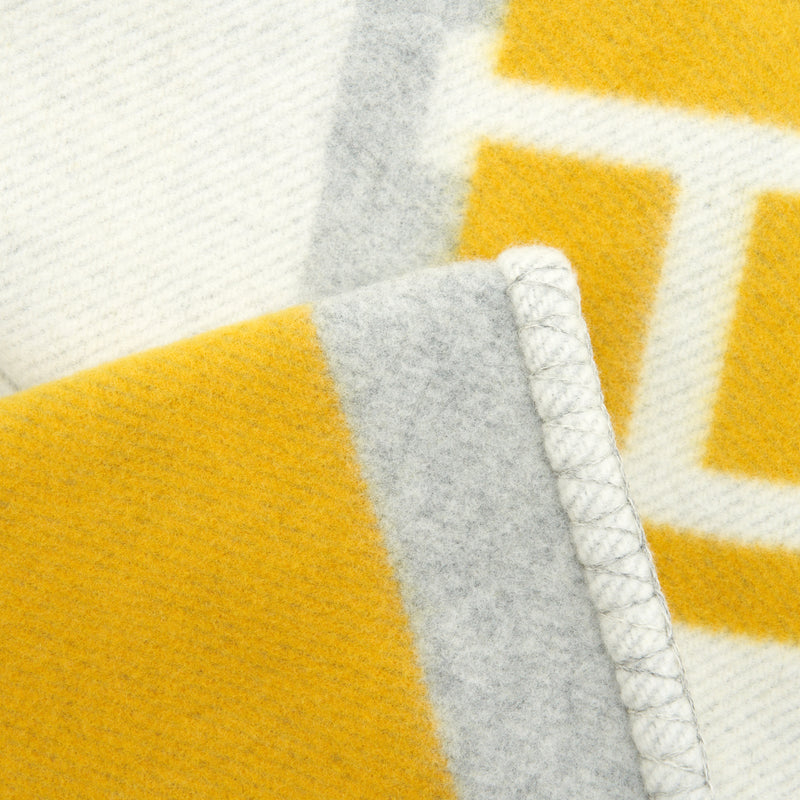 Hermes Avalon Throw Blanket Beige /Yellow/ Grey