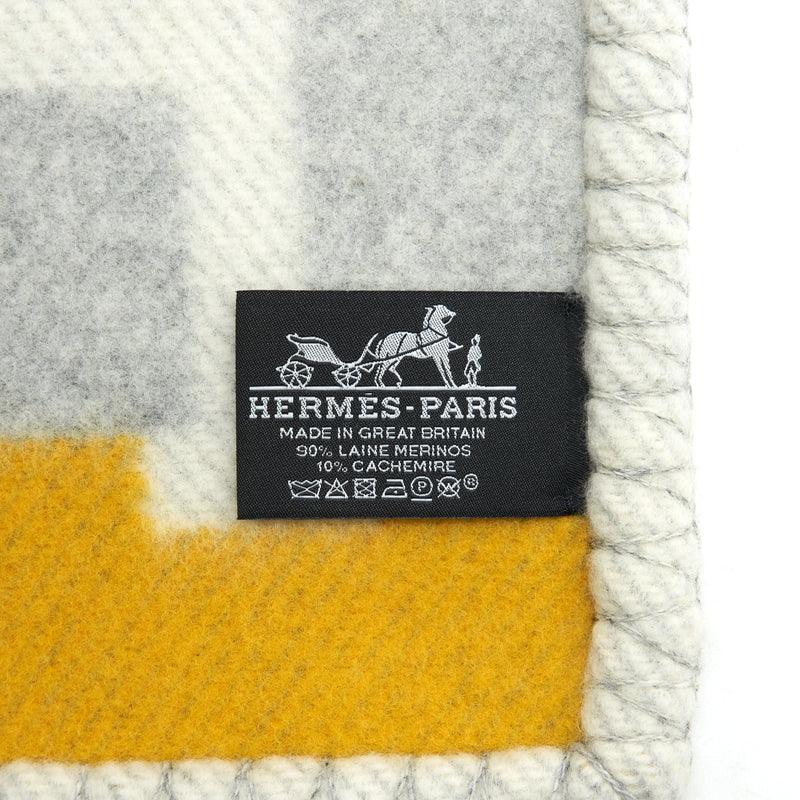 Hermes Avalon Throw Blanket Beige /Yellow/ Grey