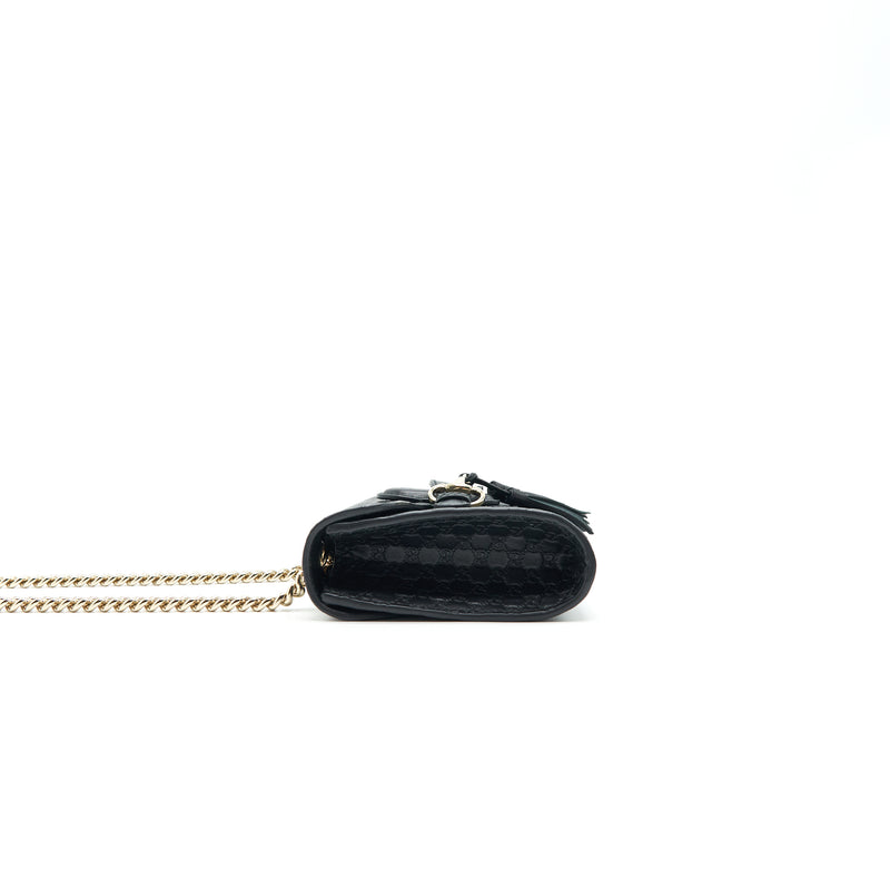 Gucci Emily Guccissima Mini Leather Shoulder Bag Black