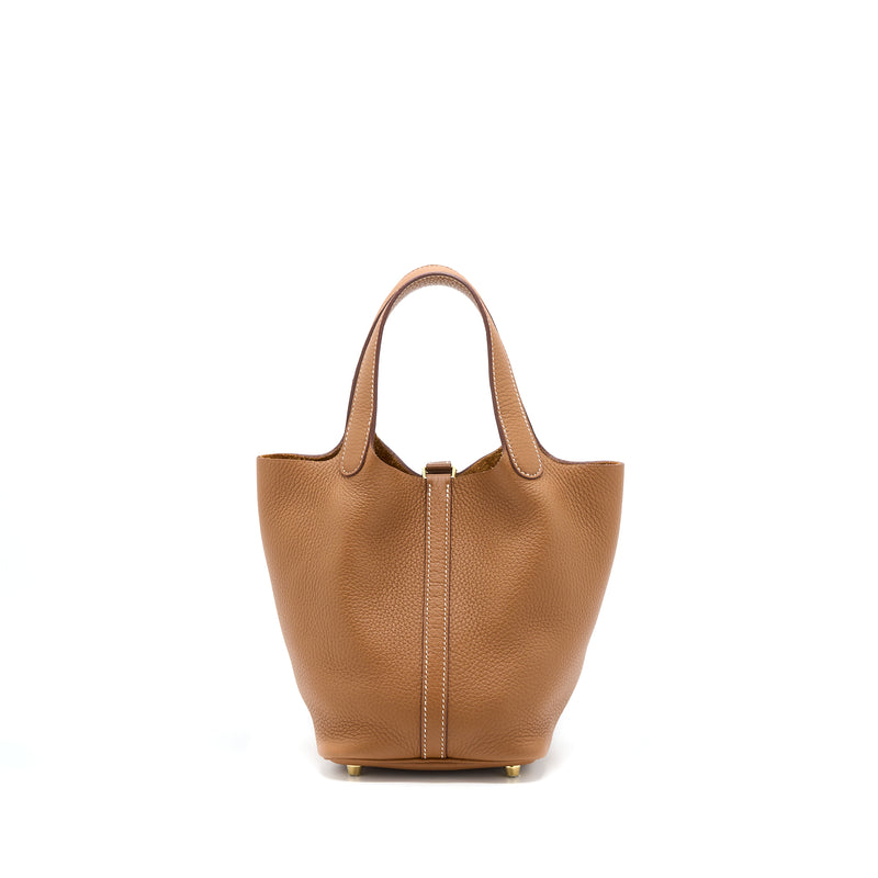 Hermes Picotin 18 Lock Bag Clemence Gold GHW Stamp Z