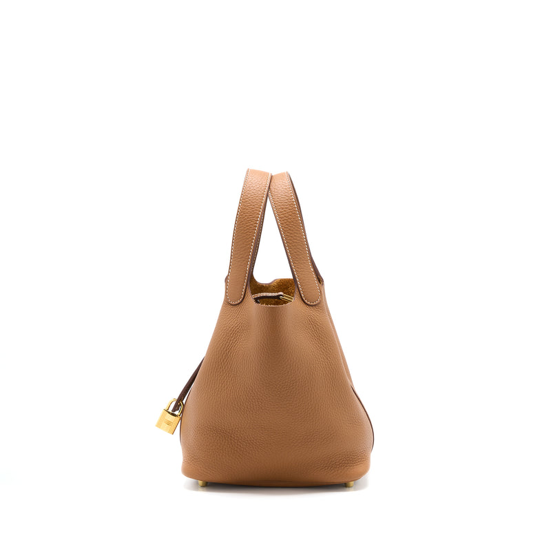 Hermes Picotin 18 Lock Bag Clemence Gold GHW Stamp Z