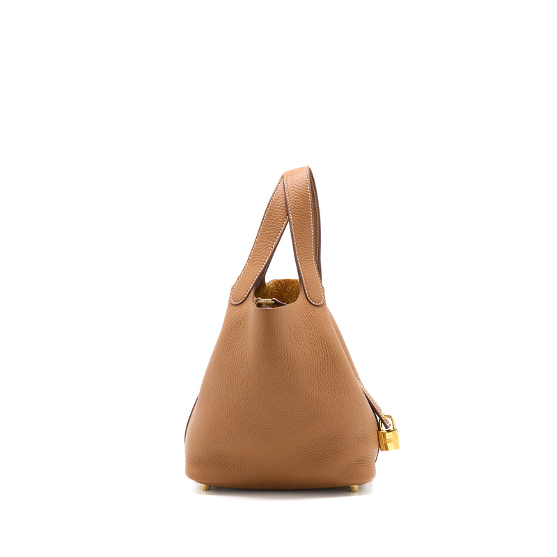 Hermes Picotin 18 Lock Bag Clemence Gold GHW Stamp Z