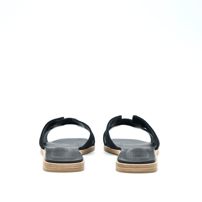 Hermes Size 35 Oran Sandals Veau Velours Black