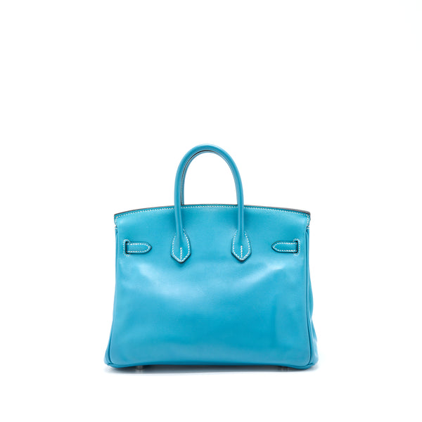 Hermes Birkin 25 Swift Blue Jeans SHW Stamp Square K