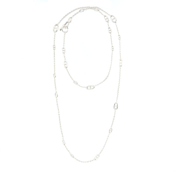 Hermes 160cm Farandole Long Necklace Silver Tone
