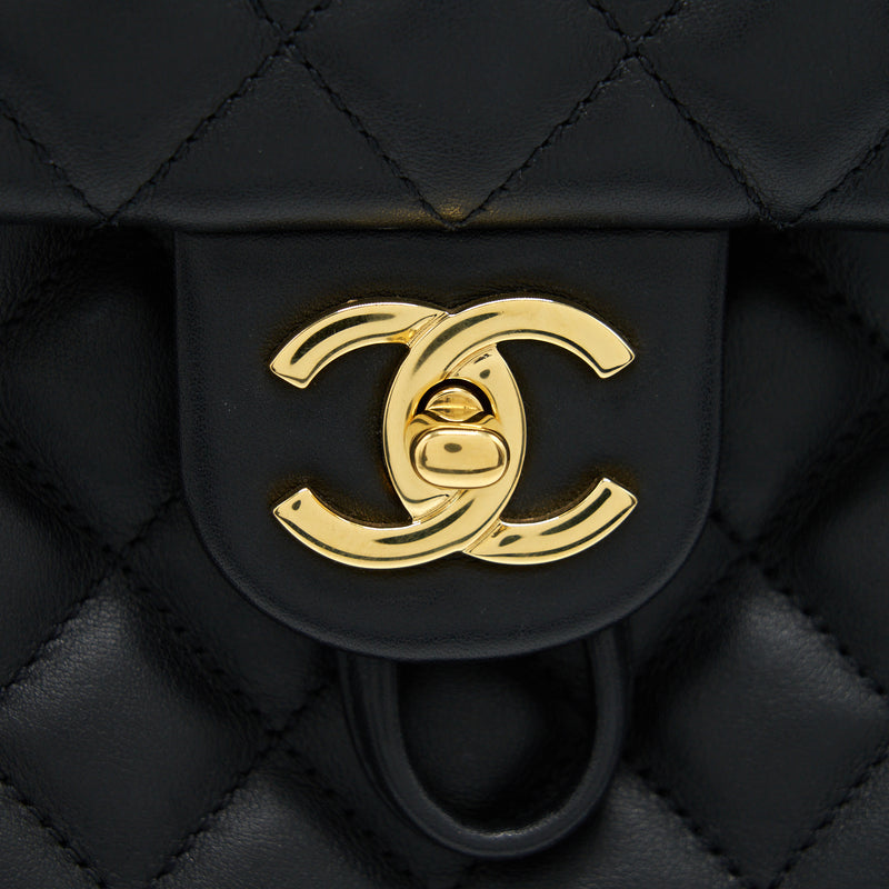 Chanel Quilted Backpack Calfskin Black GHW