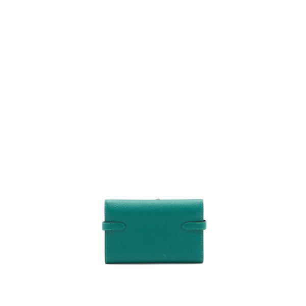 Hermes Kelly Compact Wallet Green Epsom GHW Stamp A
