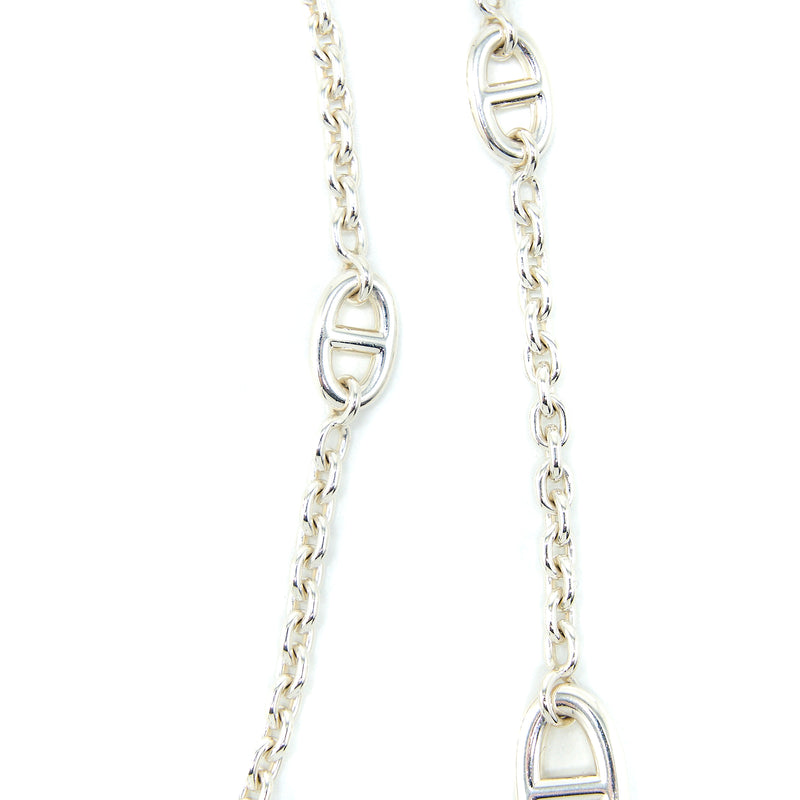 Hermes 160cm Farandole Long Necklace Silver Tone