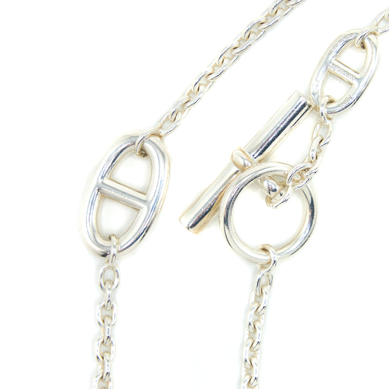 Hermes 160cm Farandole Long Necklace Silver Tone