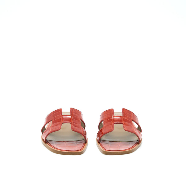 Hermes Size 36 Oran Sandals Alligator Missi Sanguine