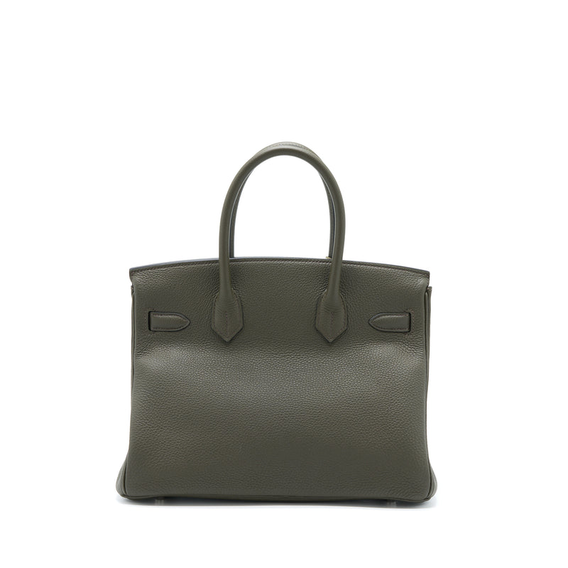 Hermes Birkin 30 Togo C6 Vert De Gris SHW Stamp Y With Extra Bag Charm