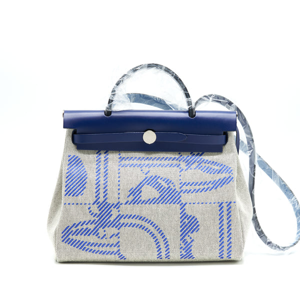 Hermes Herbag Zip 31 Retourne Bag Blue De France/ Ecru Stamp Z