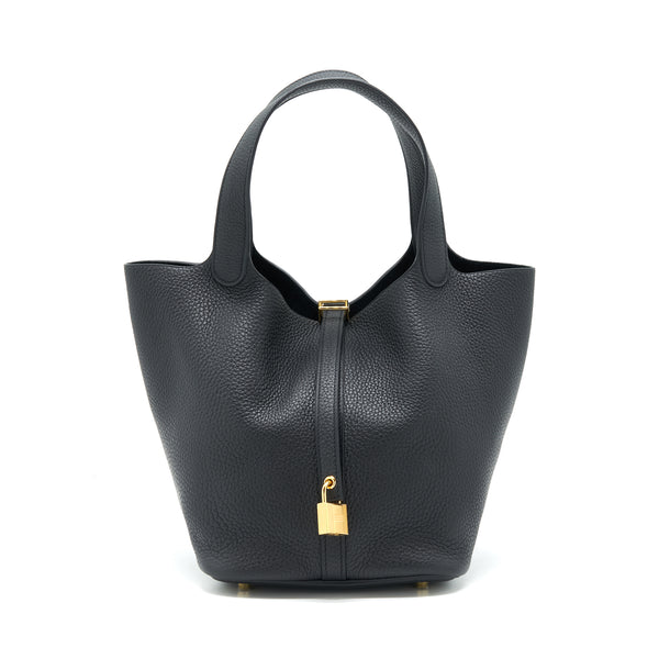 Hermes picotin 22 Lock Bag Black GHW stamp Z