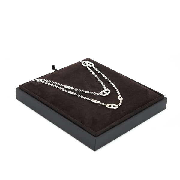 Hermes 160cm Farandole Long Necklace Silver Tone