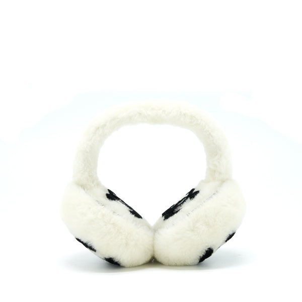 Chanel 22P Shearling CC Logo Earmuffs White/Black
