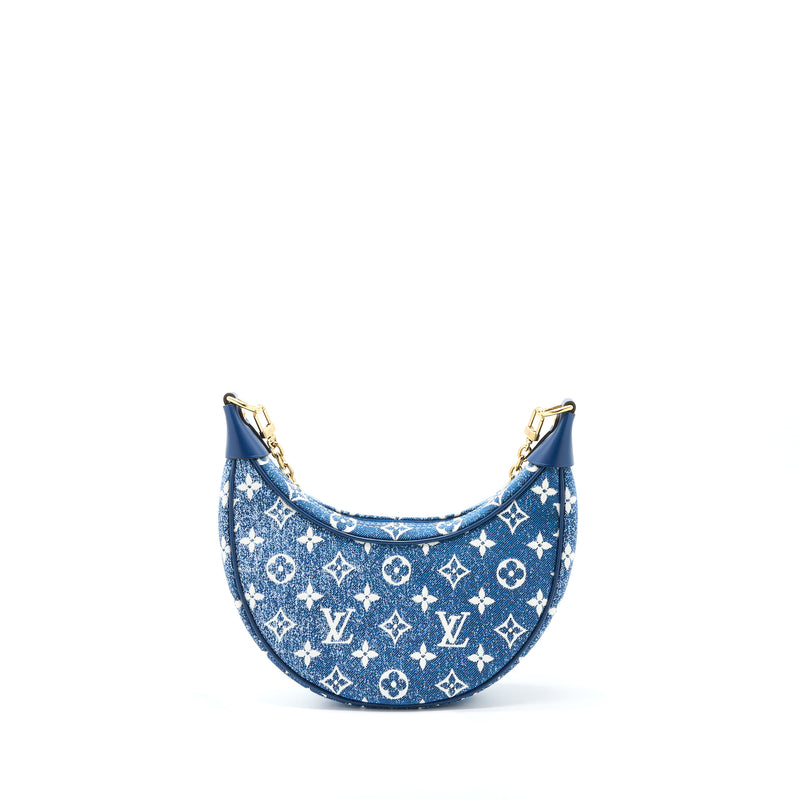 Louis Vuitton Half-Moon Loop Baguette Handbag Denim Blue GHW