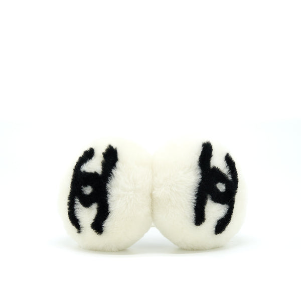 Chanel 22P Shearling CC Logo Earmuffs White/Black