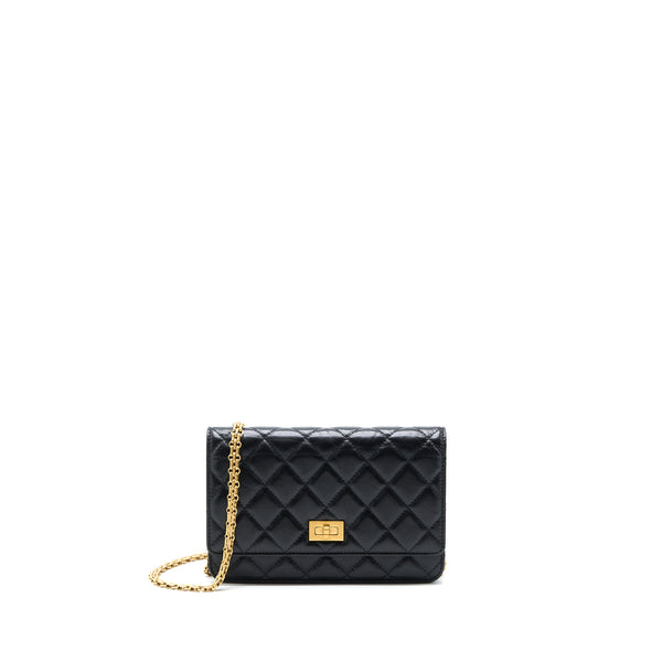Chanel 2.55 Reissue Wallet On Chain Aged Calfskin Black GHW(Microchip)