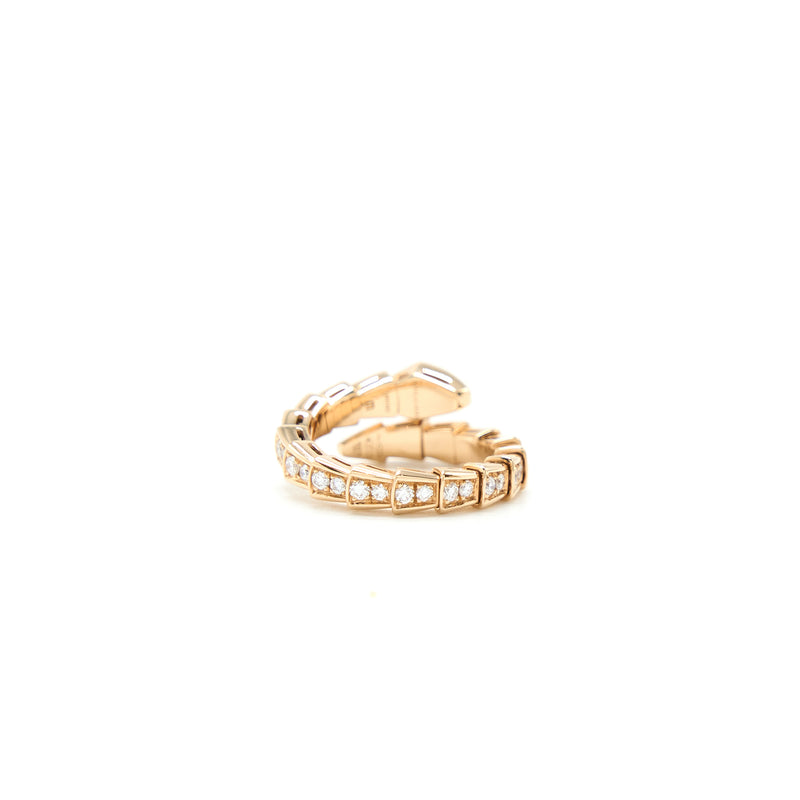 Bvlgari Size M Serpenti Viper Ring Rose Gold With Diamonds