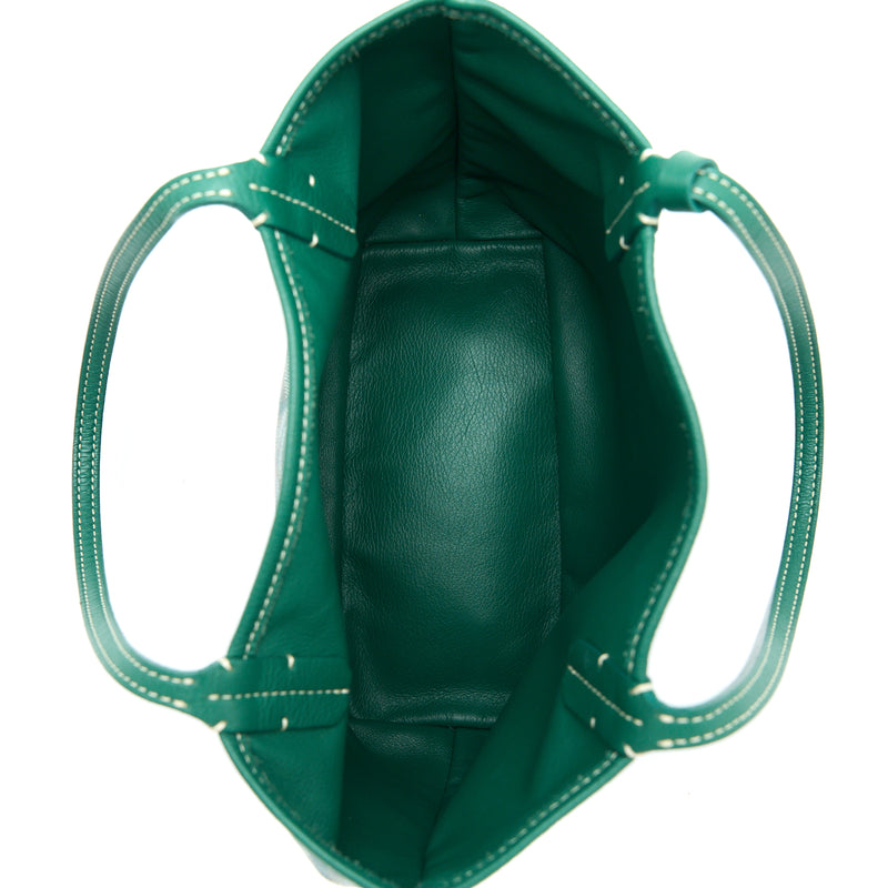 Pre-owned Goyard Anjou Cloth Handbag In Green