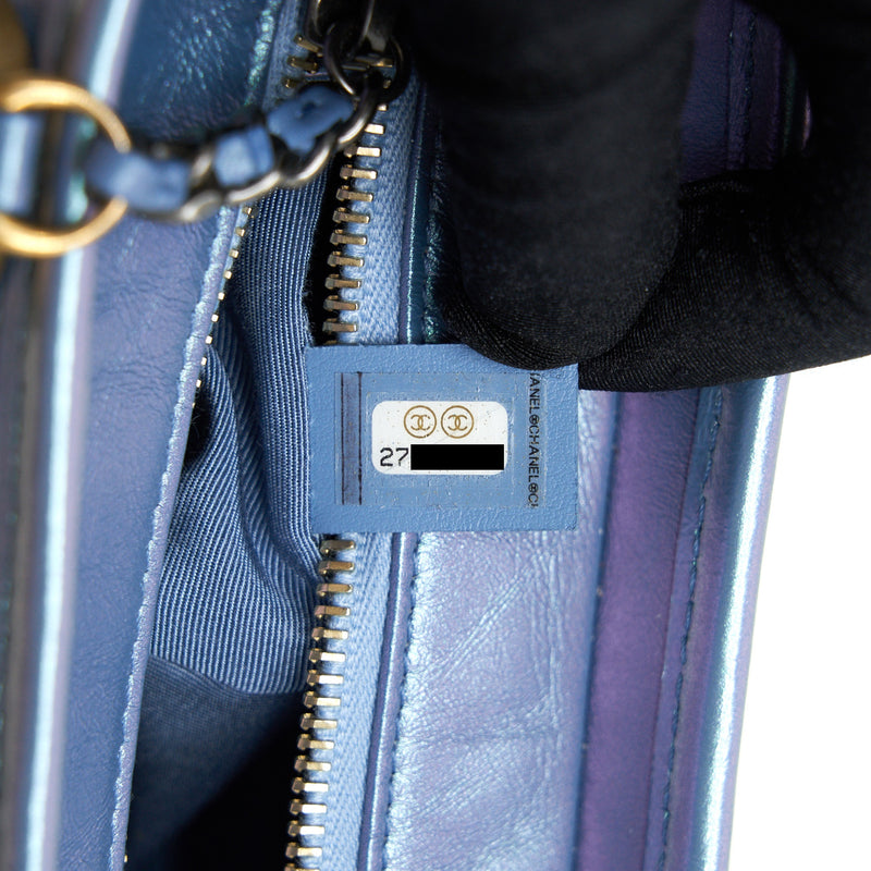 Chanel Small Gabrielle Hobo Bag Iridescent Blue