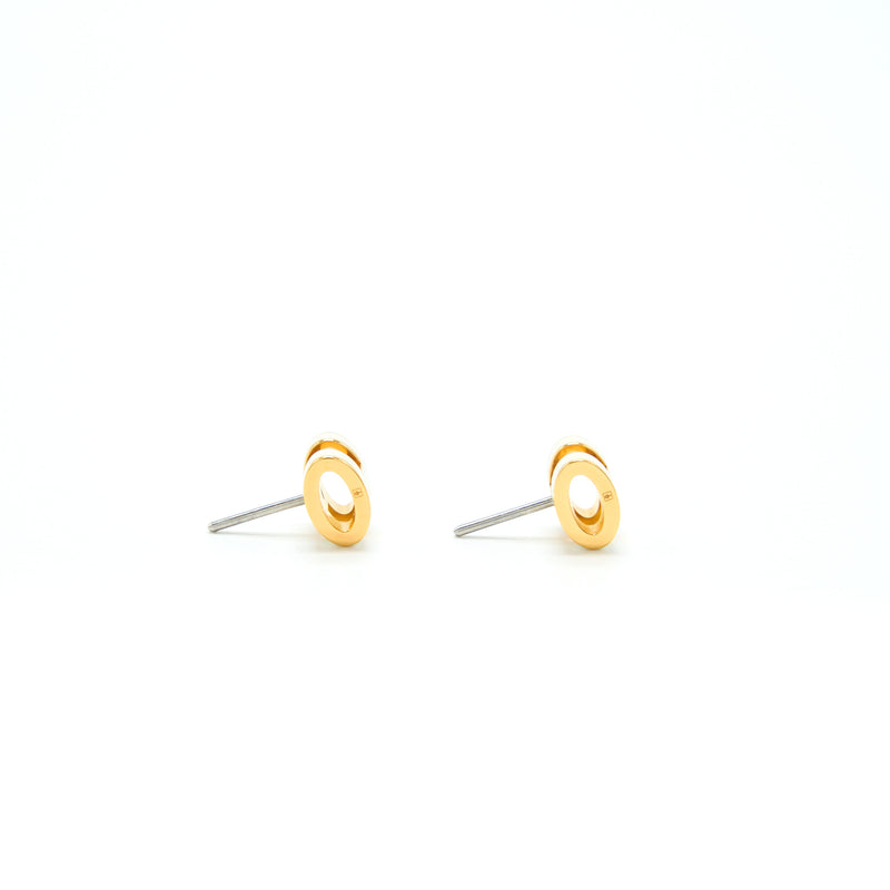 Hermes Mini Pop H Earrings Blanc GHW
