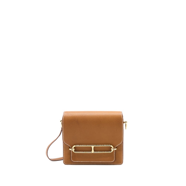 Hermes Mini Roulis Barenia Faubourg 34 Fauve GHW Stamp Y