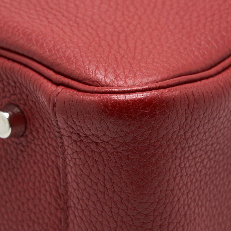 Hermes Lindy 34 Clemence K1 Rouge Grenat SHW Stamp Square R