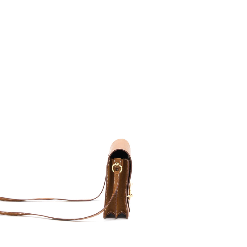 Hermes Mini Roulis Barenia Faubourg 34 Fauve GHW Stamp Y