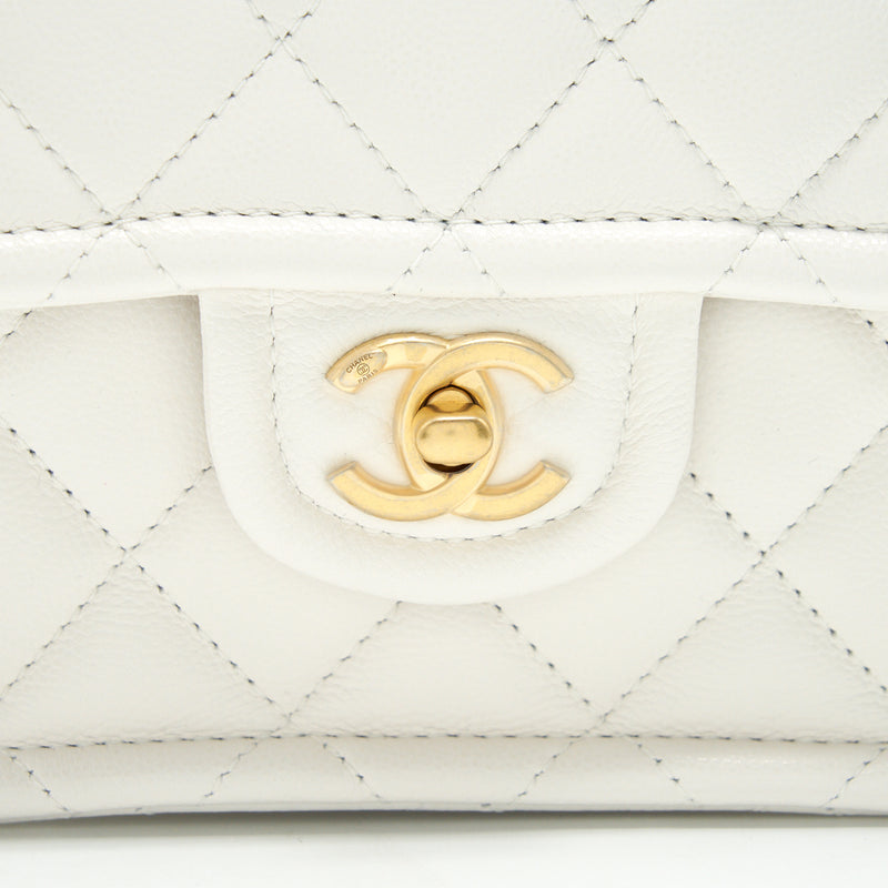 Chanel 2021 Square Flap Cross body White GHW serial 31