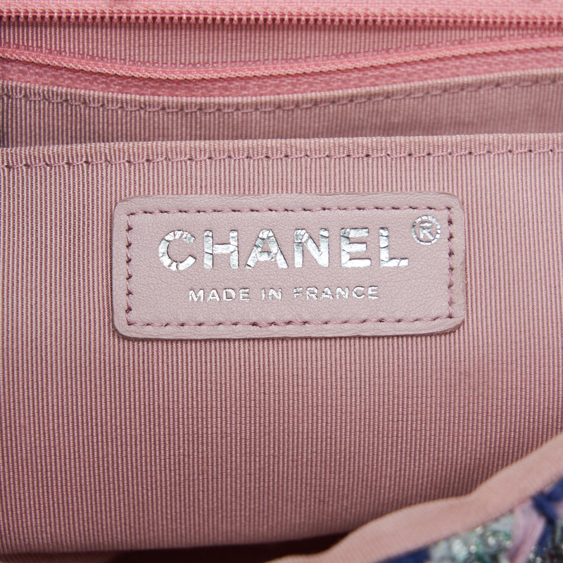 Chanel tweed classic flap bag multi colour SHW