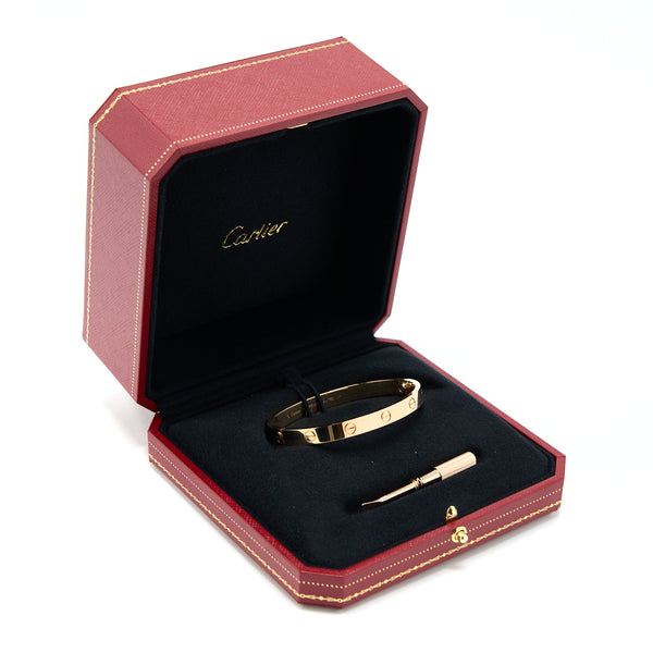 Cartier Size 17 Love Bracelet Rose Gold