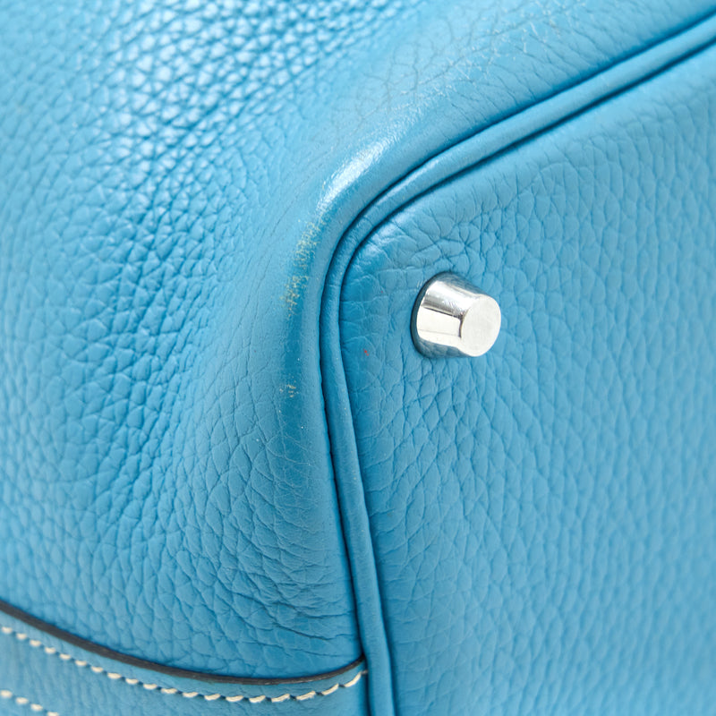 Hermes Picotin 18 Lock Bag Clemence Blue Jeans SHW Stamp Square P