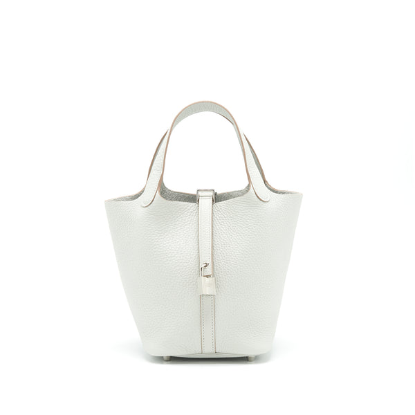 Hermes Picotin 18 Lock Bag 80 Gris Pale SHW Stamp Z