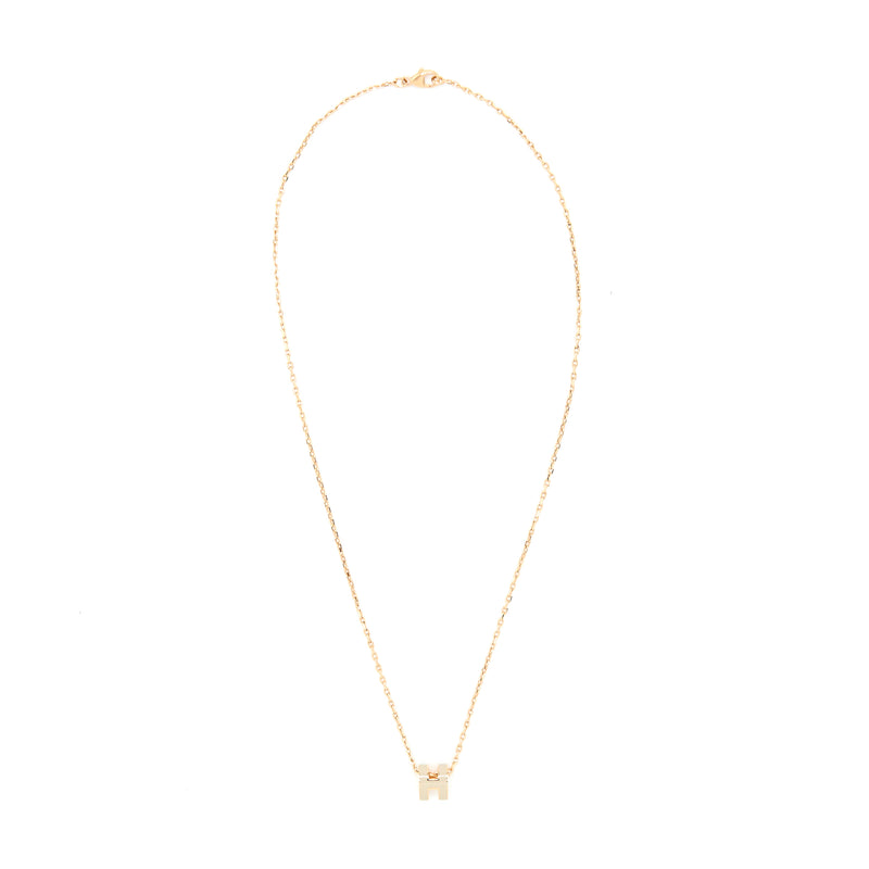 Hermes Mini Pop H Pendant Marron Glace Rose Gold