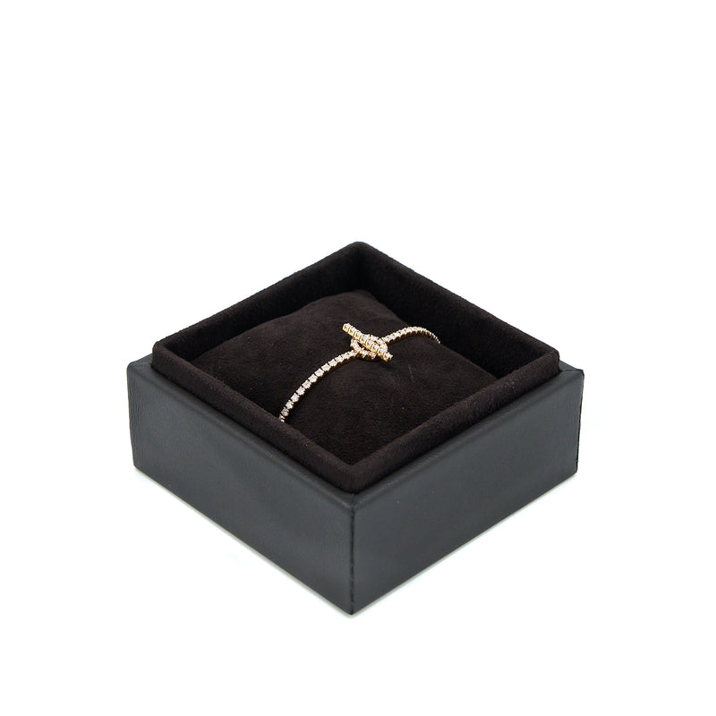 Hermes Size SH Finesse Bracelet Rose Gold With Full Diamonds