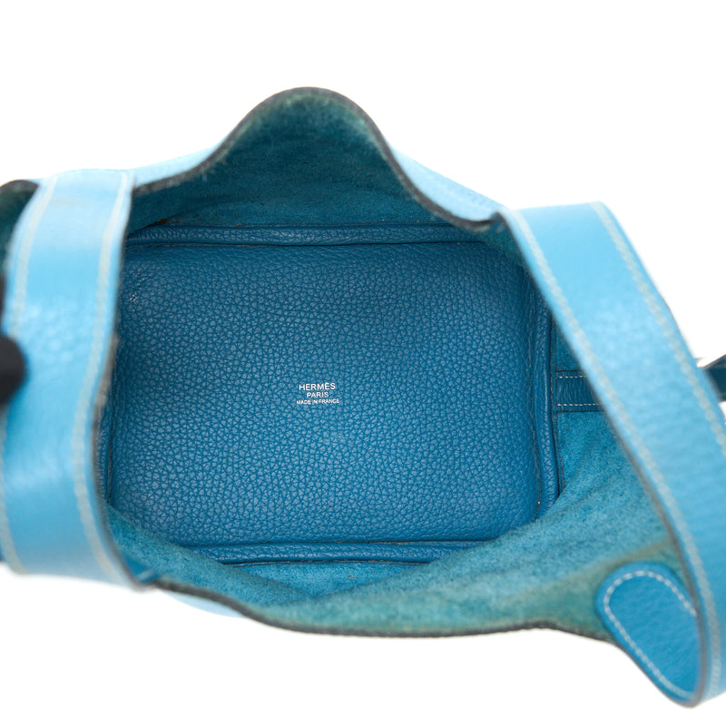 Hermes Picotin 18 Lock Bag Clemence Blue Jeans SHW Stamp Square P