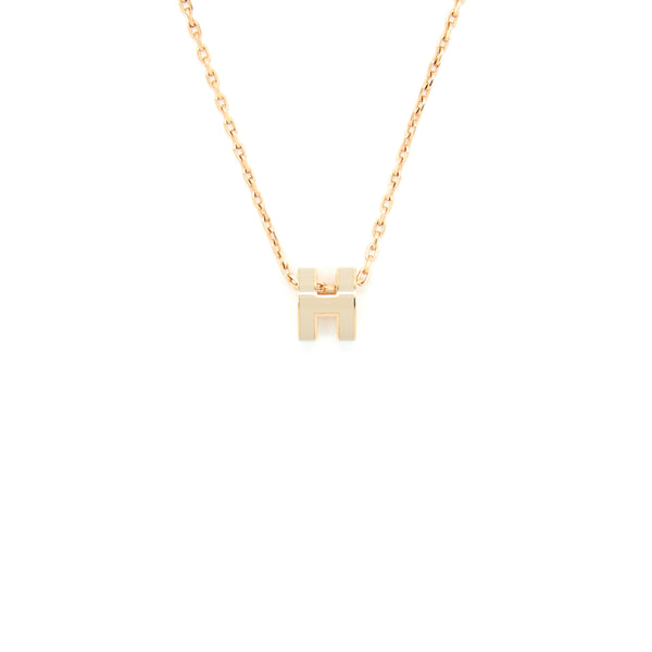 Hermes Mini Pop H Pendant Marron Glace Rose Gold