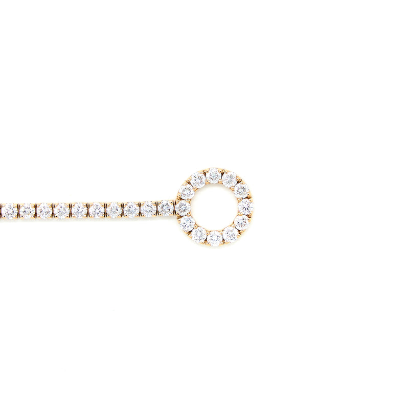 Hermes Size SH Finesse Bracelet Rose Gold With Full Diamonds