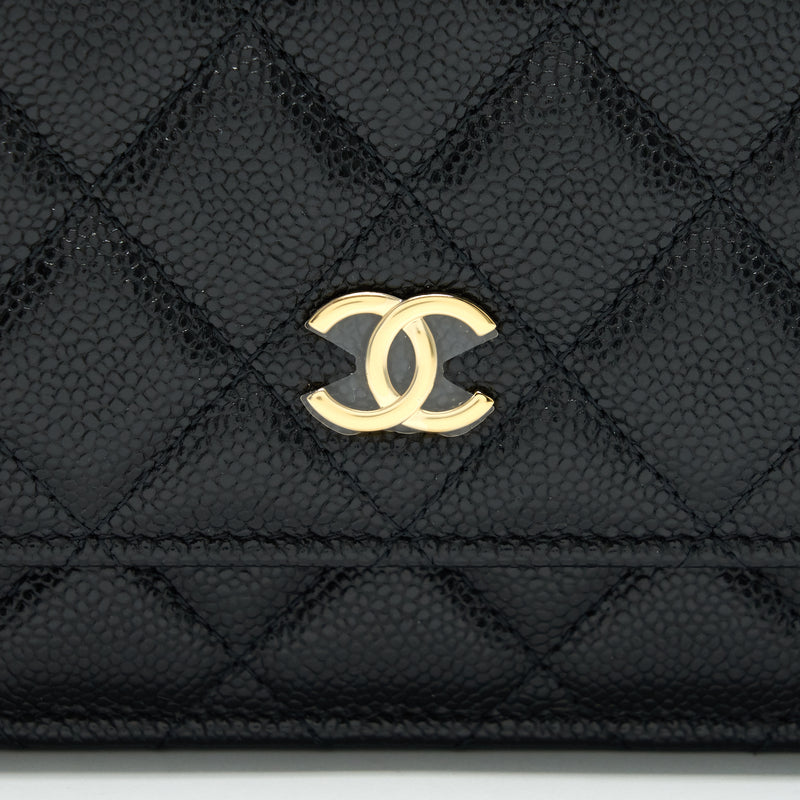 Chanel 21A Coco letter Wallet on Chain Black Caviar GHW