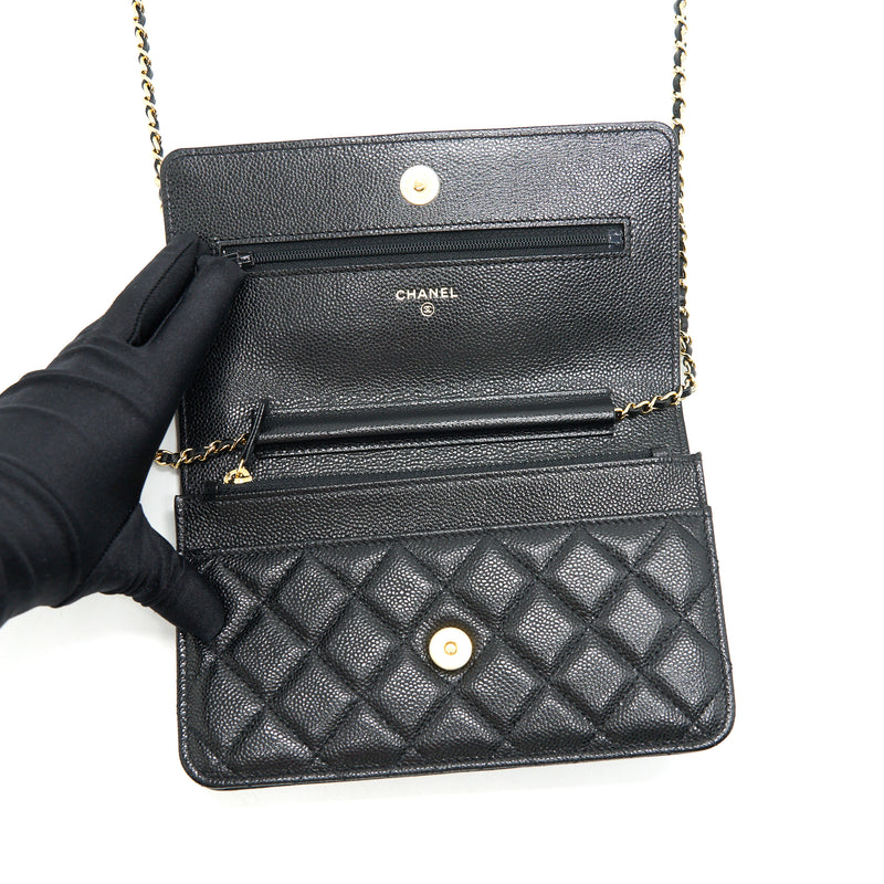 Chanel 21A Coco letter Wallet on Chain Black Caviar GHW