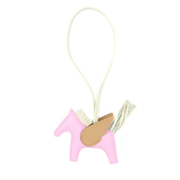 Hermes Rodeo PM Bag Charm Sesame / Craie / Mauve Sylvestre Stamp U