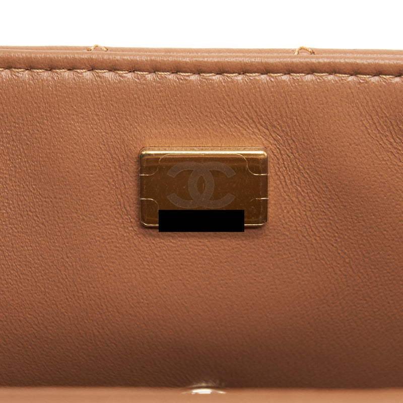 Chanel 22S Mini Rectangular Flap Bag Caramel LGHW (Microchip)