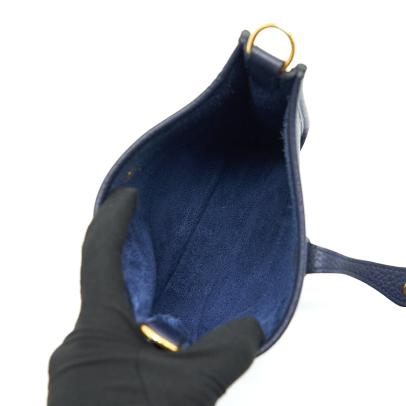 Hermes Mini Evelyne Clemence Blue Nuit/Blue Indigo GHW Year 2020