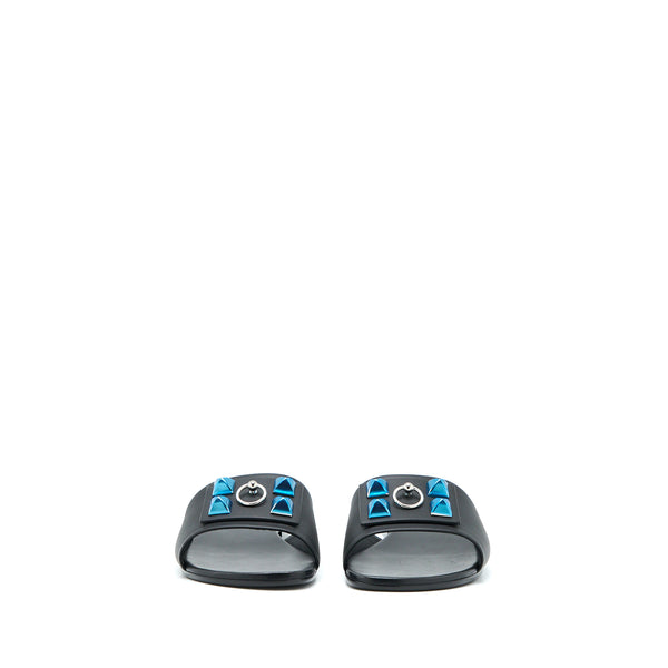 Hermes Size 37 Dune Sandal Black SHW