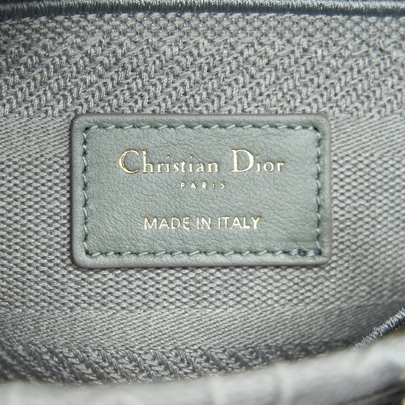 Christian Dior Cannage Canvas Medium Lady Dior Grey
