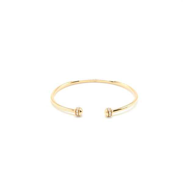 Piaget Size 15 Possession Open Bangle Bracelet 18K Rose Gold with Diam