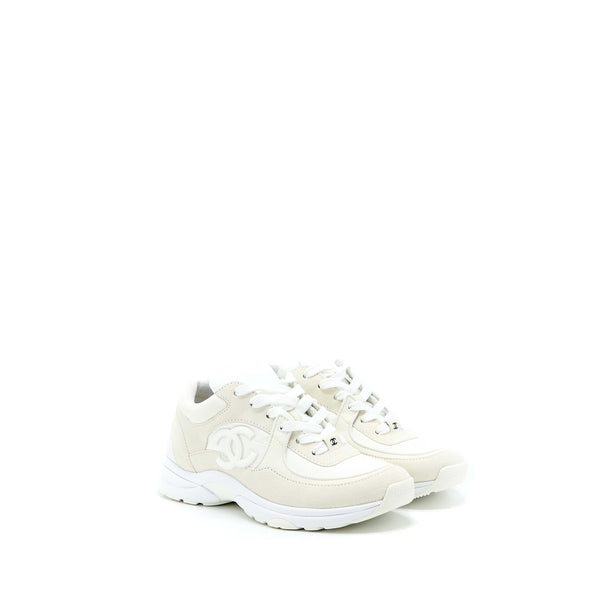 Chanel Size 37.5 22K CC Logo Sneaker White