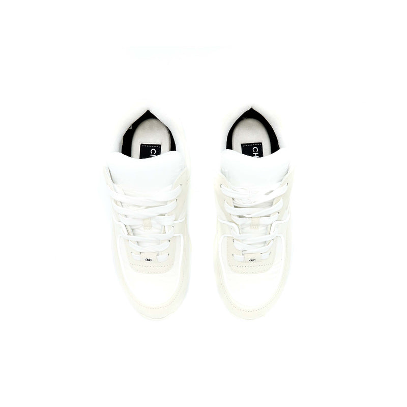 Chanel Size 37.5 22K CC Logo Sneaker White